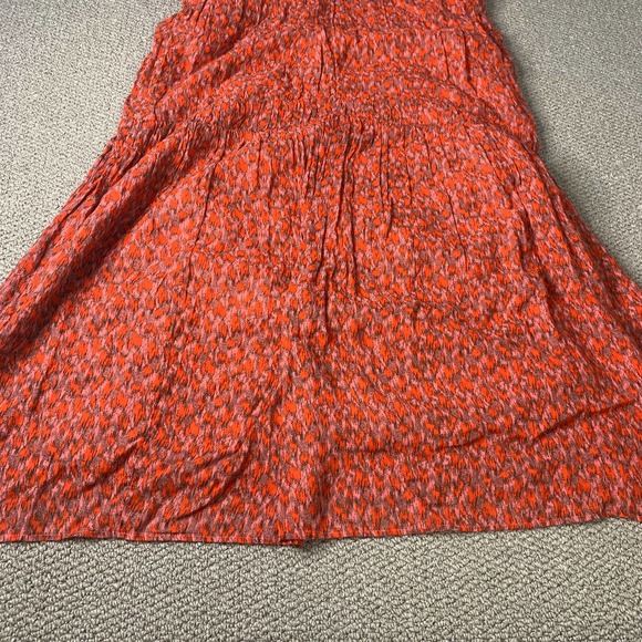 Joie Womens Dress Size Medium Red/Pink Ikat Print Sleeveless‎ Maxi Tiered Boho - Picture 3 of 14